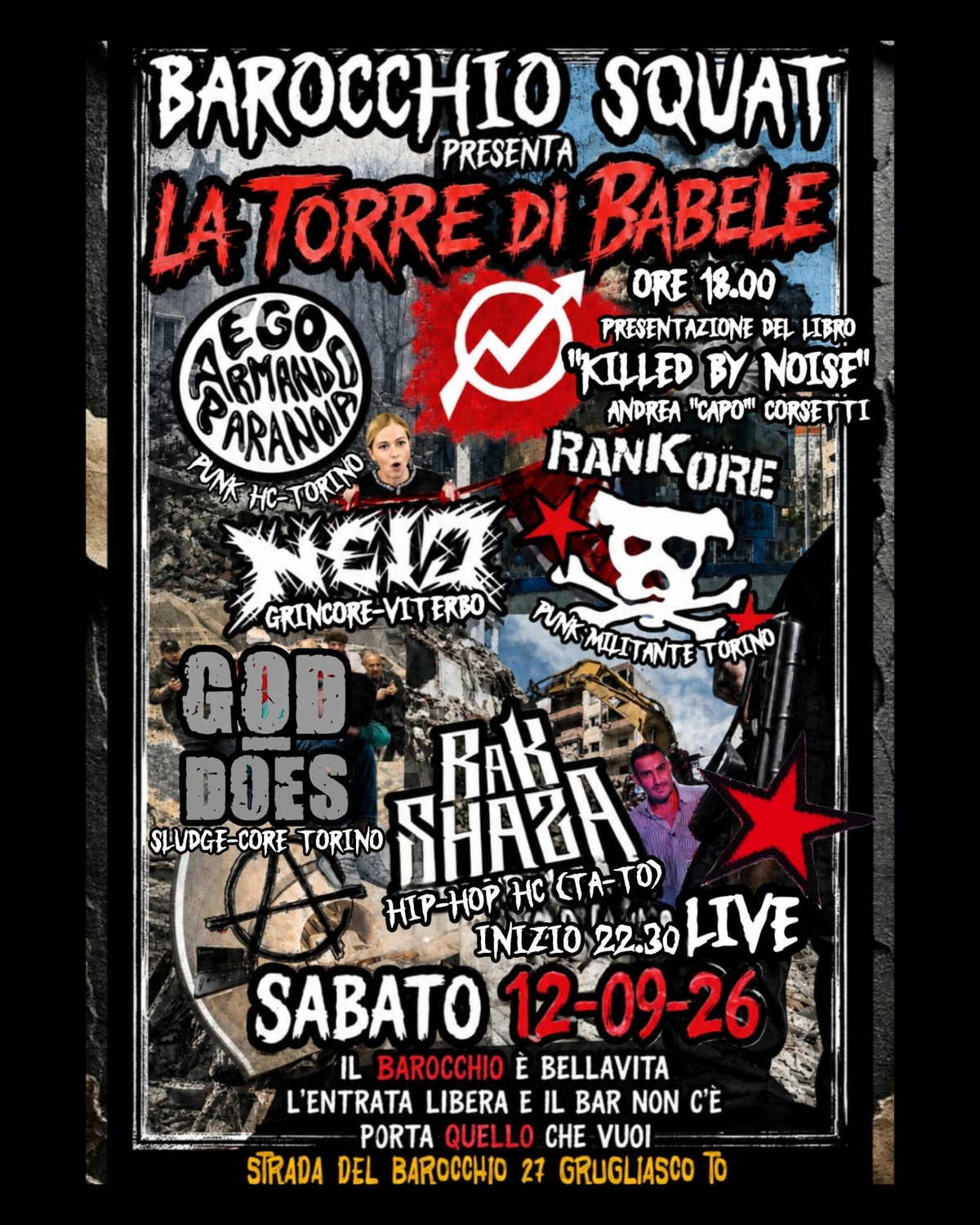 [2026-09-12] LA TORRE DI BABELE @ Barocchio Squat