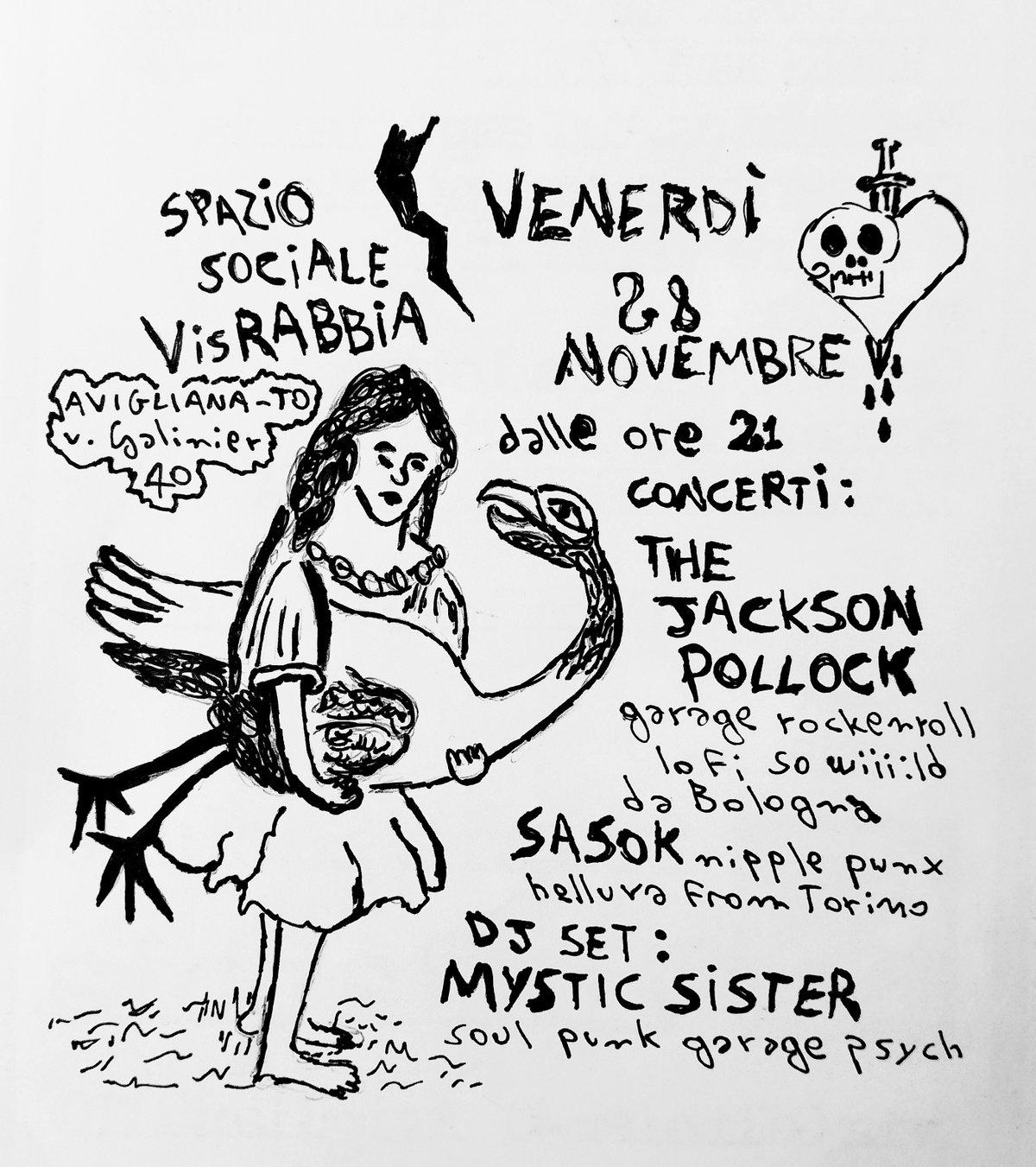 [2025-11-28] THE JACKSON POLLOCK/SASOK/MYSTIC SISTER @ Spazio Sociale VisRabbia