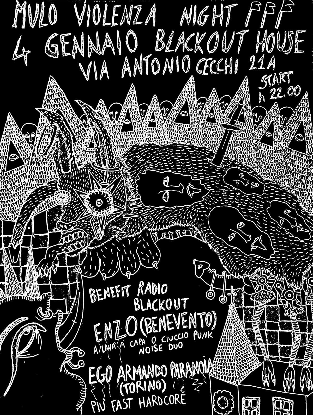 Mulo Viulenza Night - Enz0 + Ego Armando Paranoia | BENEFIT Radio Blackout