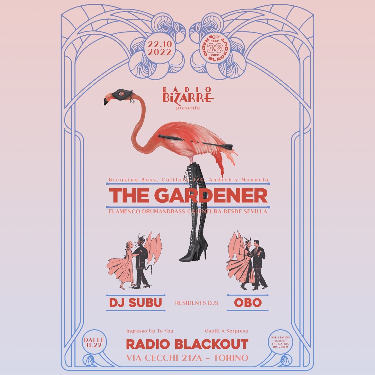 Radio Bizarre presenta: The Gardener (Breaking Bass, Califato 3/4, Andreh y Manuela) + Obo (Healing Frequencies) + Subumano (Arsider Night)