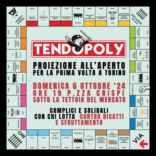 2 GIORNI IN PIAZZA CRISPI: PROIEZIONE DELLA MINISERIE "TENDOPOLY" - Con Campagne In Lotta