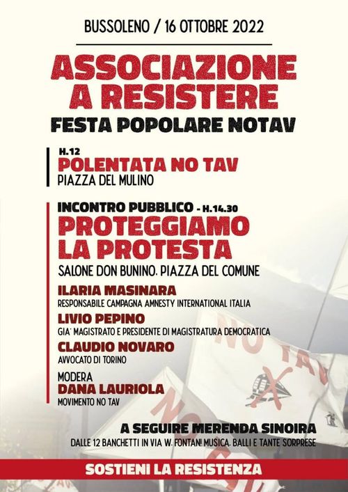 Associazione a Resistere, Festa Popolare No Tav!