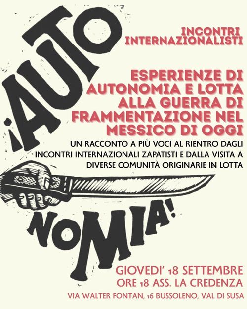 Esperienza di autonomia e lotta alla guerra di frammentazione nel Messico d'oggi.