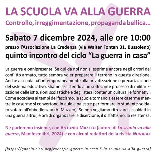 La guerra in casa 5 La scuola va alla guerra