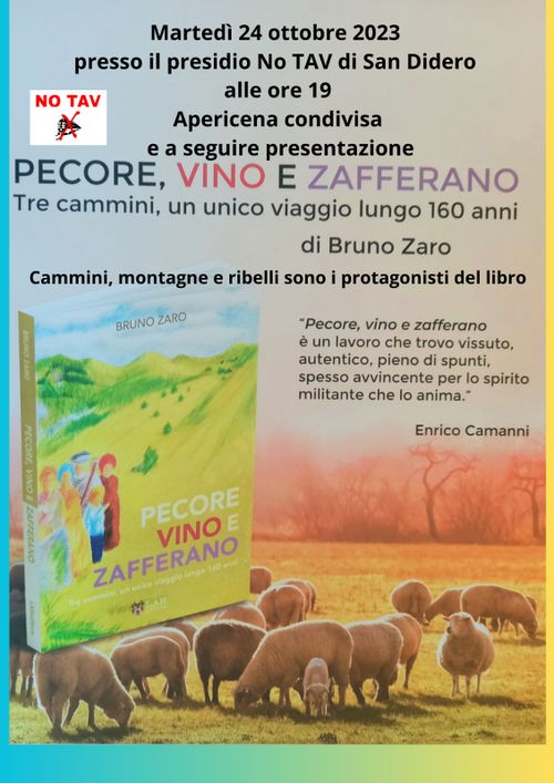 Apericena condivisa e presentaz libro di Bruno Zaro "Pecore, Vino e Zafferano"