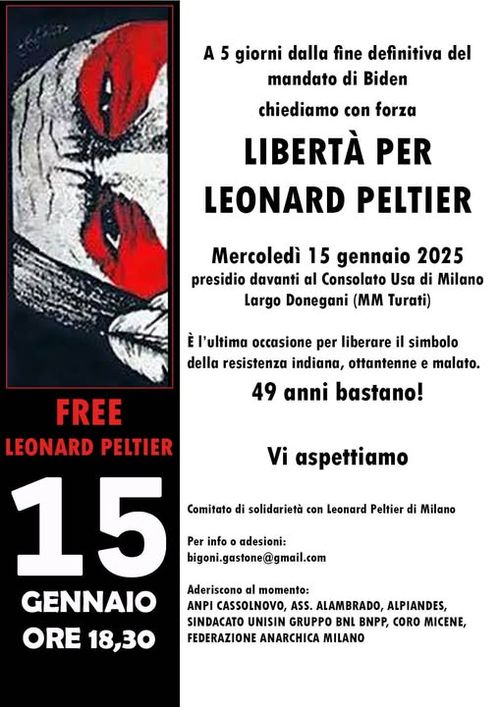 LIBERTÀ PER LEONARD PELTIER