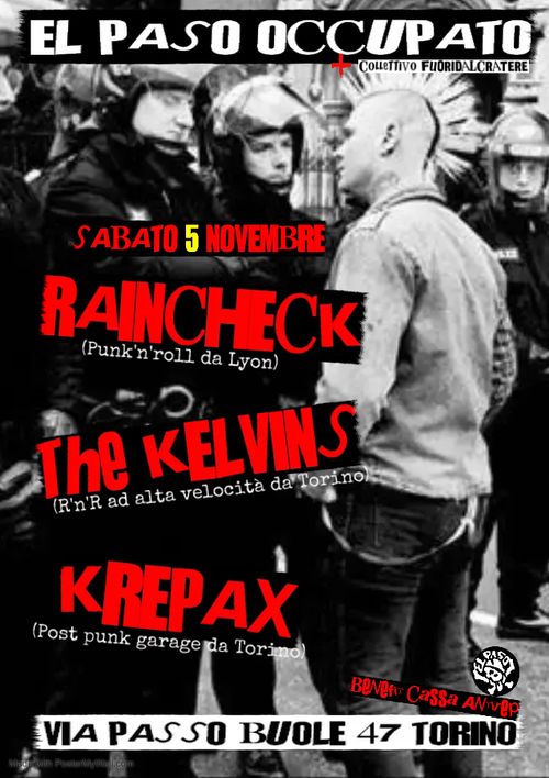 RAINCHECK (F) + THE KELVINS + KREPAX