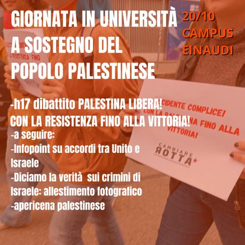 GIORNATA IN UNIVERSITÀ A SOSTEGNO DEL POPOLO PALESTINESE