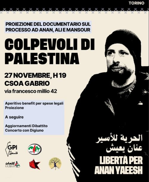 Proiezione di Colpevoli di Palestina