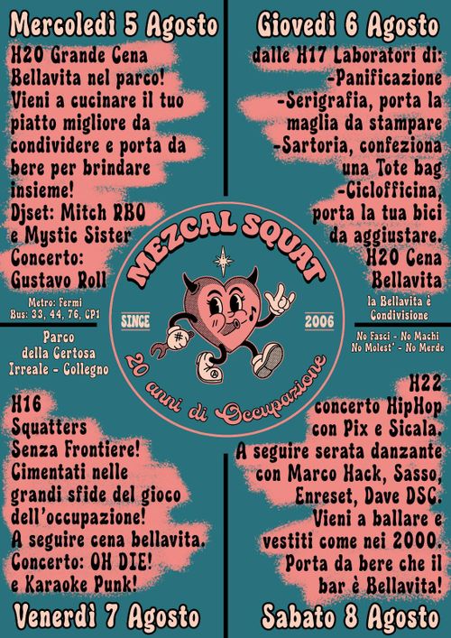 20 Anni di Mezcal Occupato: 4 Giorni di Festa, Laboratori, Musica e Autogestione!