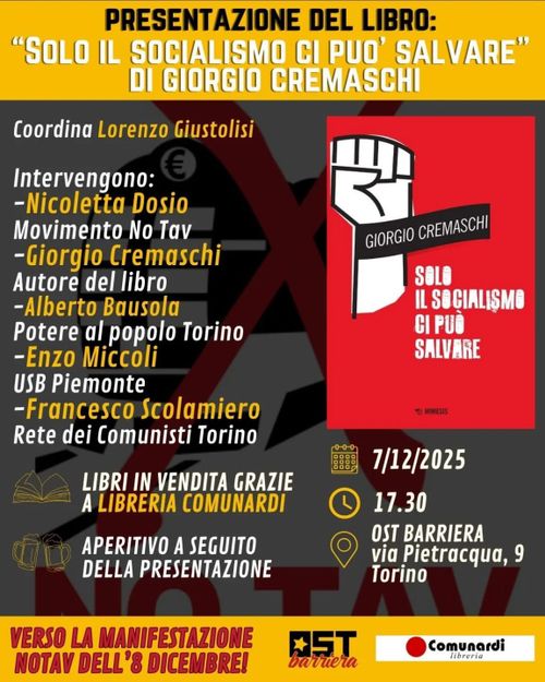 PRESENTAZIONE DEL LIBRO DI GIORGIO CREMASCHI, "Solo il socialismo ci può salvare", Mimesis, 2025.