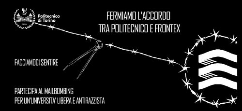 💥 MAILBOMBING CONTRO L'ACCORDO POLITECNICO-FRONTEX
