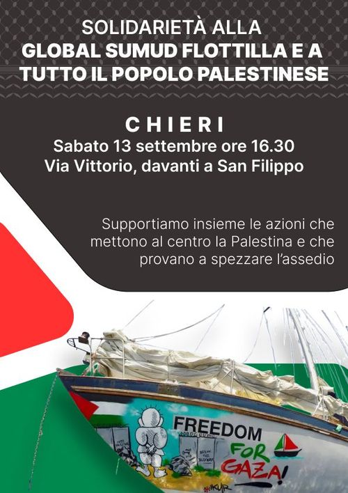 Presidio in solidarietà alla Global Sumud Flottilla ed al popolo palestinese
