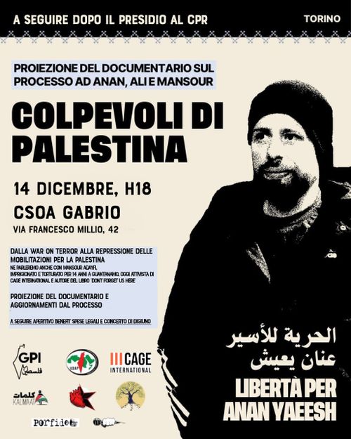 Proiezione di Colpevoli di Palestina