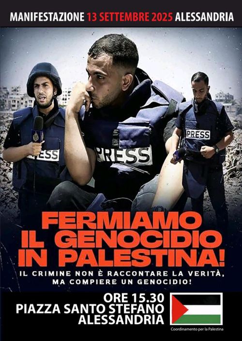 Manifestazione provinciale per la Palestina ad Alessandria