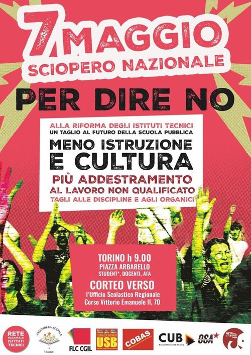 SCIOPERO SCUOLA E CORTEO CONTRO LA RIFORMA DEI TECNICI
