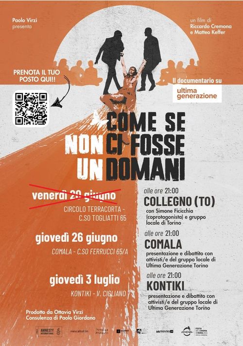 PROIEZIONE DOCUFILM ‘COME SE NON CI FOSSE UN DOMANI’ + condivisione con uno dei protagonisti