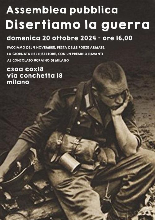 Assemblea pubblica  “Disertiamo la guerra”*