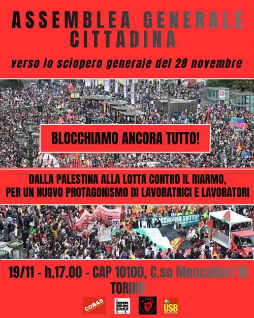 Assemblea verso lo sciopero generale del 28 Novembre
