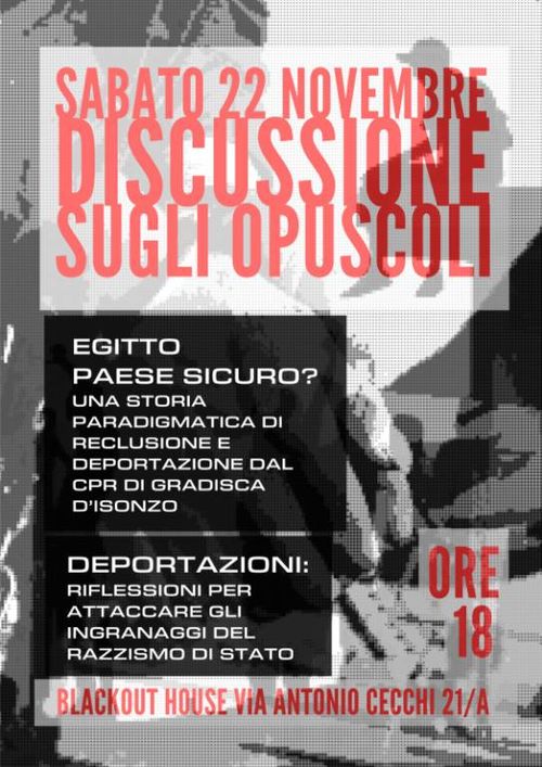 DISCUSSIONE OPUSCOLI "Egitto paese sicuro?" e "Deportazioni"