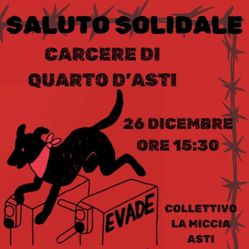 saluto solidale carcere quarto d'asti