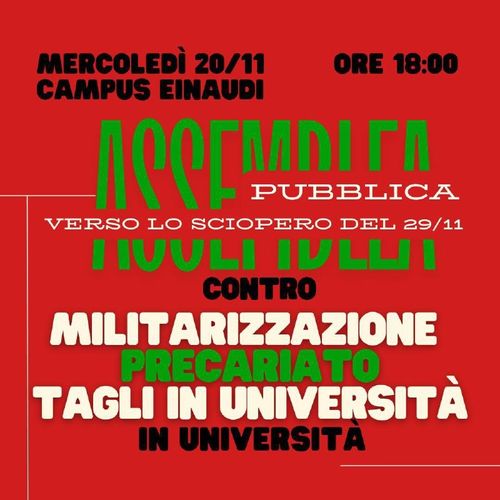 Assemblea verso lo sciopero generale del 29 novembre. 