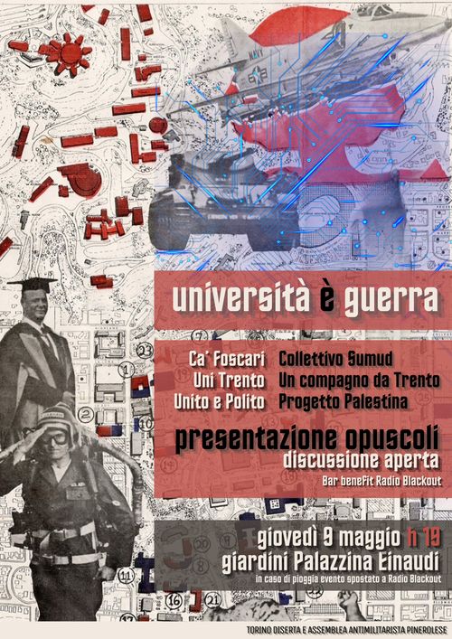 [Università è guerra] Presentazione opuscoli da Venezia, Trento e Torino