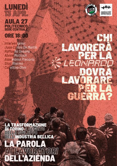 Chi lavorerà per la LEONARDO dovrà lavorare per la guerra?