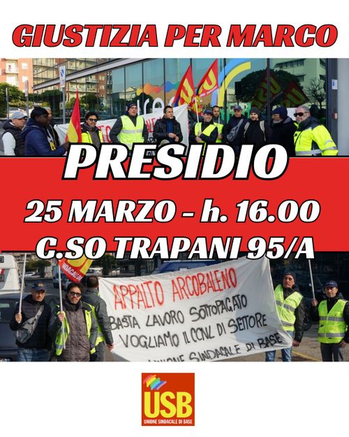 Giustizia per Marco. Presidio fronte sede Gruppo Abele-Arcobaleno