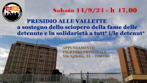 Presidio a sostegno dello sciopero della fame delle donne e a tutt3 le persone detenut3