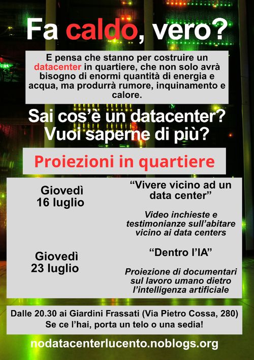 no datacenter lucento propone proiezioni e confronto in quartiere 