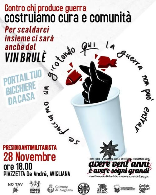 Presidio Antimilitarista in Piazzetta De André ad Avigliana