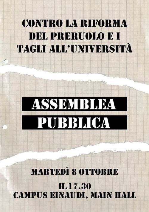 Contro la riforma del preruolo e tagli all'università