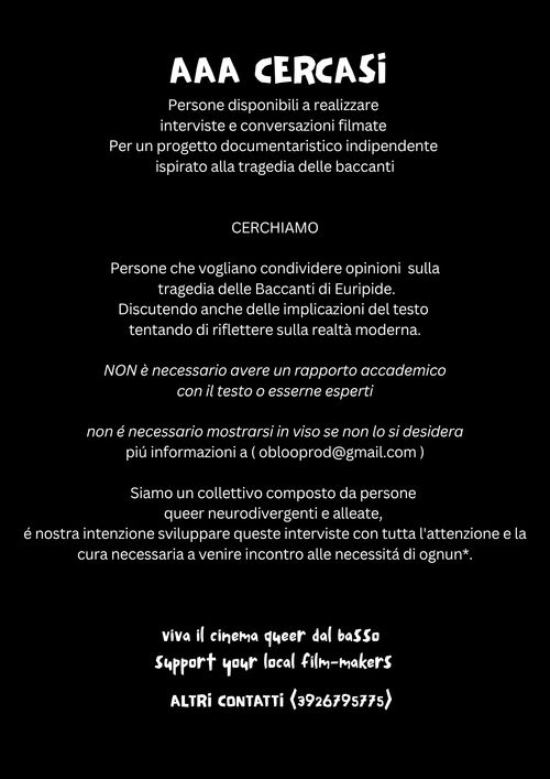 call per documentario indipendente 
