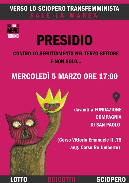 Presidio contro lo sfruttamento nel terzo settore e non solo!