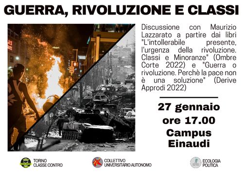 GUERRA, RIVOLUZIONI E CLASSI. Dibattito e discussione con Maurizio Lazzarato