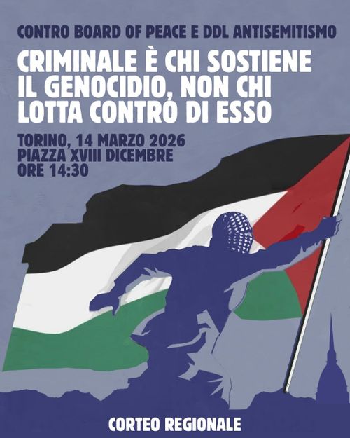 CORTEO REGIONALE contro Genocidio e DDL Antisemitismo