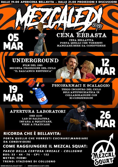 CENA BELLAVITA E PROIEZIONE DI "UNDERGROUNG"