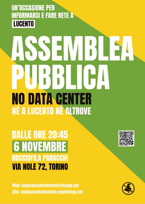 Assemblea pubblica - no datacenter Lucento