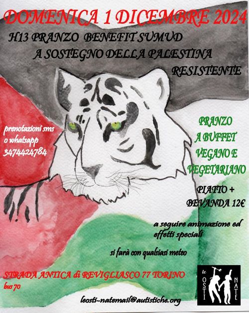 Pranzo benefit sumud a sostegno della Palestina resistente