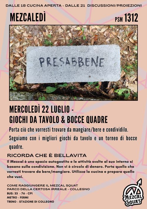 CENA BELLASTILOSA, GIOCHI DA TAVOLO E TORNEO DI BOCCE QUADRE 