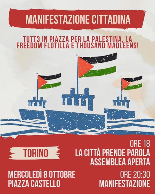 Manifestazione in solidarietà alla Flotilla 