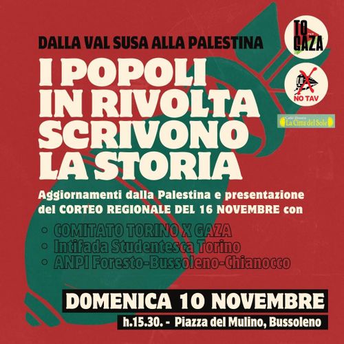 Aggiornamenti dalla Palestina e presentazione corteo del 16 Nov