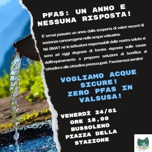 Acque inquinate dai PFAS in Valsusa e Piemonte