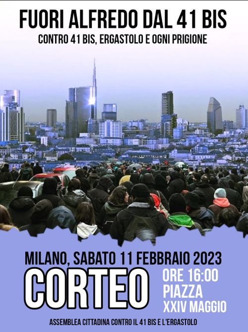 MILANO, CORTEO - FUORI ALFREDO DAL 41 BIS