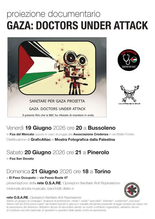 Presentazione e proiezione del documentario "Gaza: Doctors Under Attack"